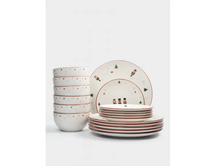 Сервиз обеденный 6 персон 18 предметов белый Щелкунчики Anna Lafarg Nutcracker