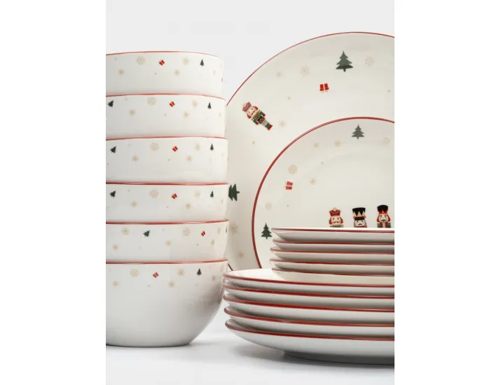 Сервиз обеденный 6 персон 18 предметов белый Щелкунчики Anna Lafarg Nutcracker
