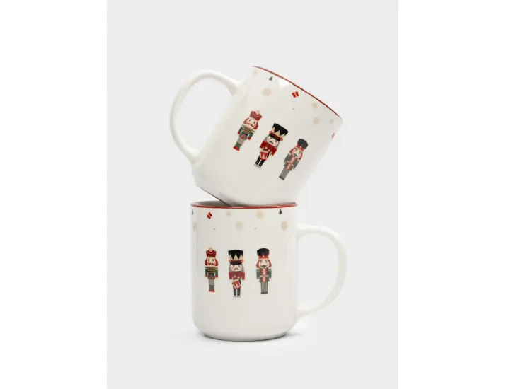 Кружка 370 мл 2 шт белая Щелкунчики Anna Lafarg Nutcracker