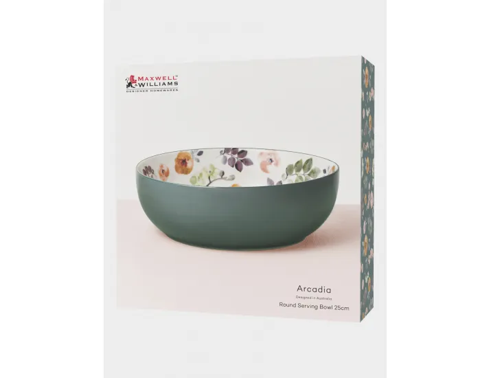 Салатник 25 см 2,5 л серо-зеленый Цветы Maxwell & Williams Arcadia
