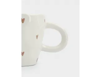 Кружка, 400 мл, керамика D, молочная, Сердца, Empathy