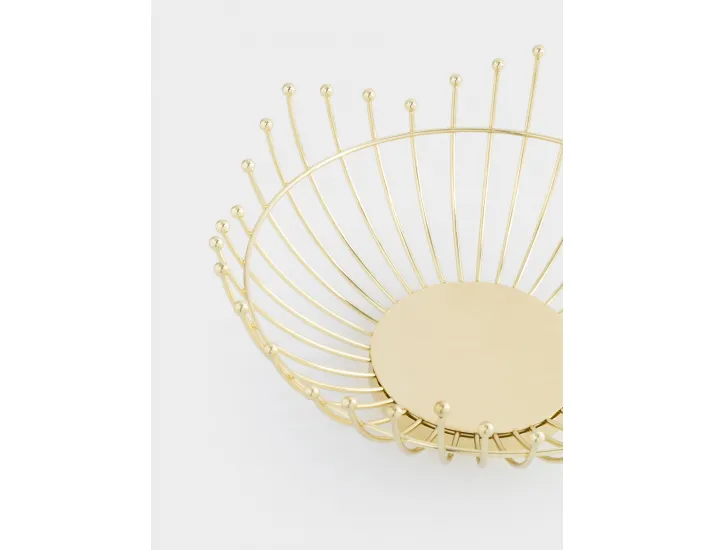 Корзина для фруктов 27 см золотистая Бусины Anna Lafarg Spin