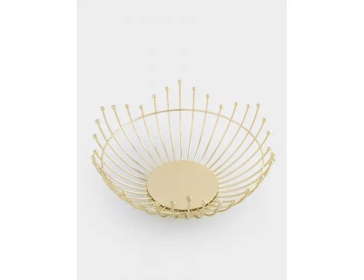 Корзина для фруктов 27 см золотистая Бусины Anna Lafarg Spin