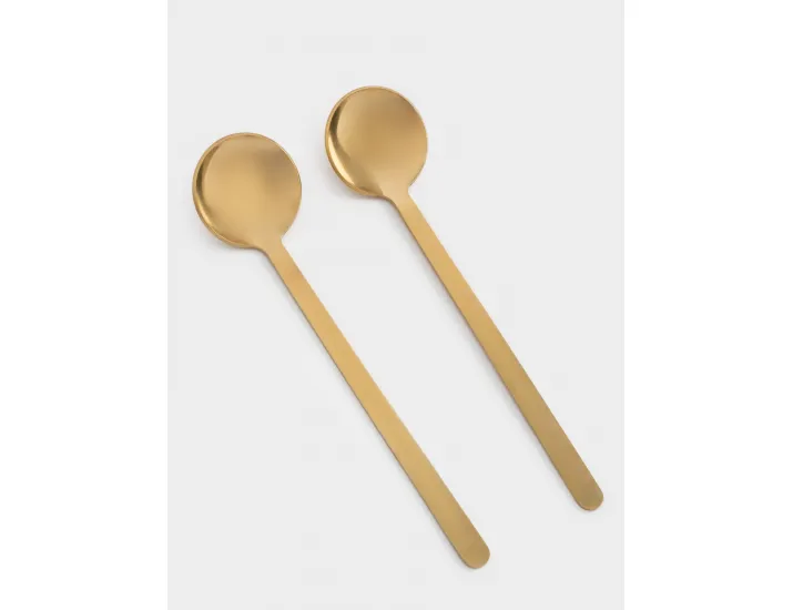 Вазочка для джема 20x10 см 2 шт с ложками на подставке золотистая Anna Lafarg Sonnet