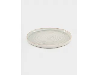 Тарелка обеденная, 27 см, керамика, серая, Спираль, Dallas