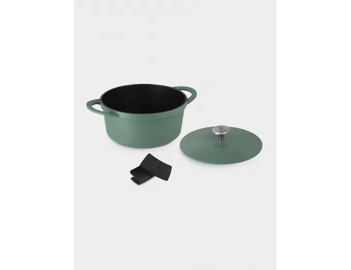 Кастрюля 24 см 4.2 л с крышкой с покрытием зелёная Maxwell & Williams Agile