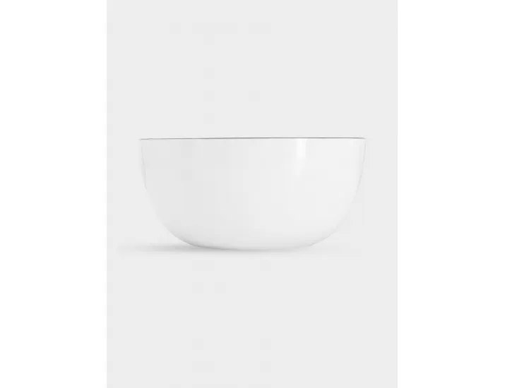 Салатник 14 см 0,75 л белый с серебристым кантом Anna Lafarg Арктика