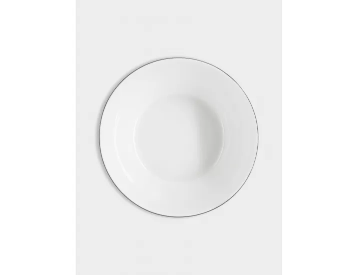 Салатник 14 см 0,75 л белый с серебристым кантом Anna Lafarg Арктика