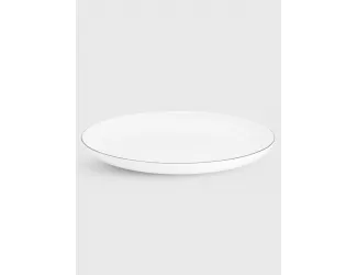 Тарелка 23 см белая с серебристым кантом Anna Lafarg Арктика