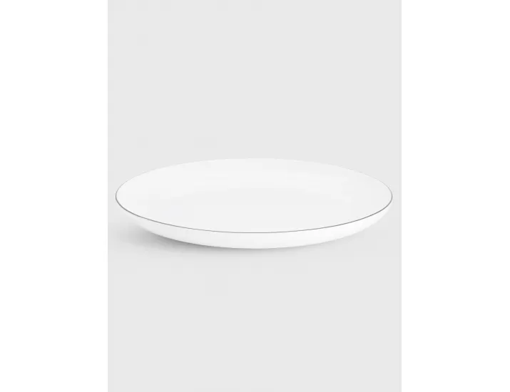 Тарелка 23 см белая с серебристым кантом Anna Lafarg Арктика