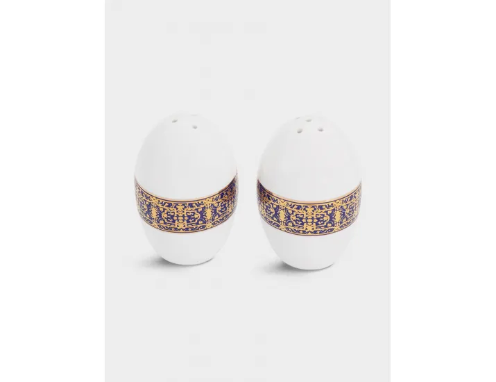 Сервиз обеденный 6 персон 27 предметов бело-синий с золотистым орнаментом Anna Lafarg Византия