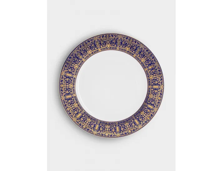 Сервиз обеденный 6 персон 27 предметов бело-синий с золотистым орнаментом Anna Lafarg Византия