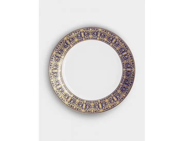 Сервиз обеденный 6 персон 27 предметов бело-синий с золотистым орнаментом Anna Lafarg Византия