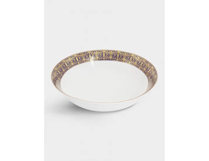 Сервиз обеденный 6 персон 27 предметов бело-синий с золотистым орнаментом Anna Lafarg Византия