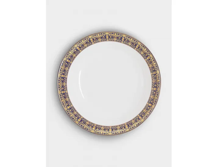 Сервиз обеденный 6 персон 27 предметов бело-синий с золотистым орнаментом Anna Lafarg Византия