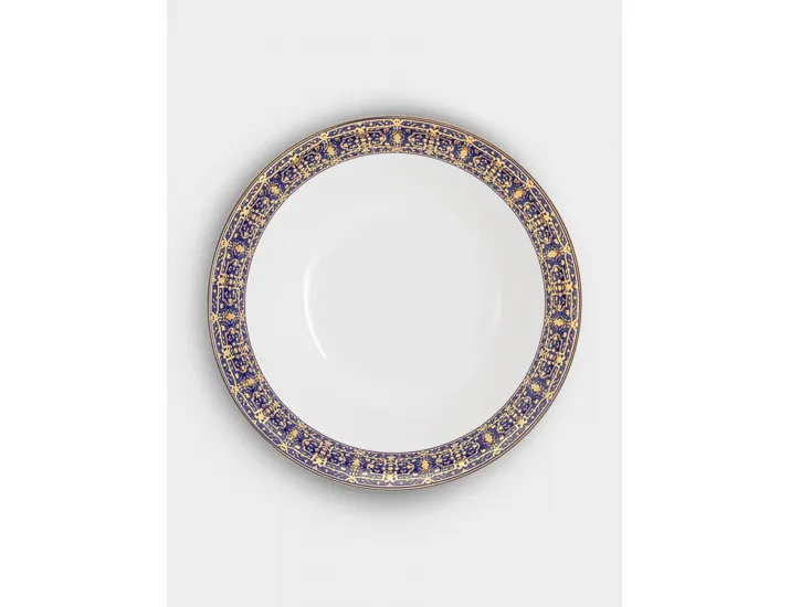 Сервиз обеденный 6 персон 27 предметов бело-синий с золотистым орнаментом Anna Lafarg Византия