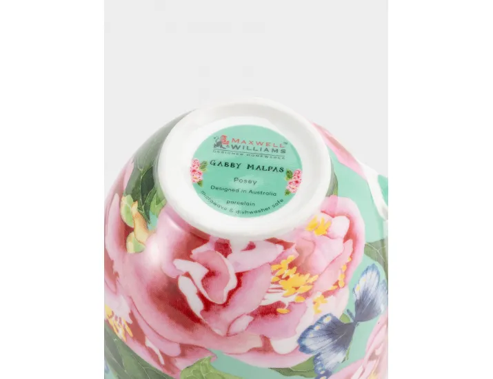 Кружка 400 мл с подставкой зеленая Камелии и бабочки Maxwell & Williams Posey