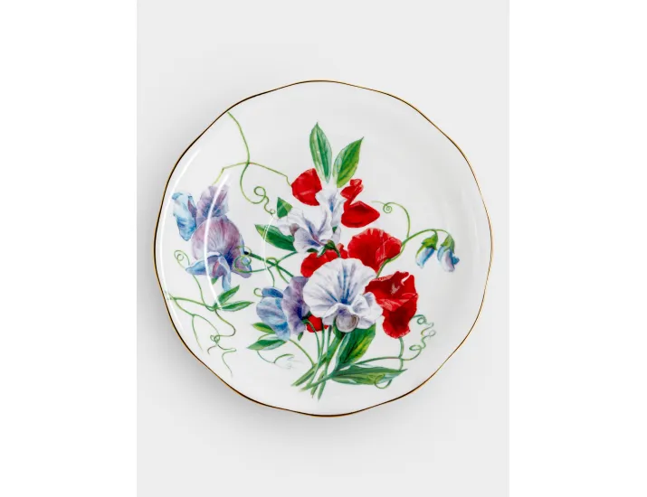 Набор чайный 2 персоны 4 предмета белый с золотистым кантом Душистый горошек Anna Lafarg Summer garden