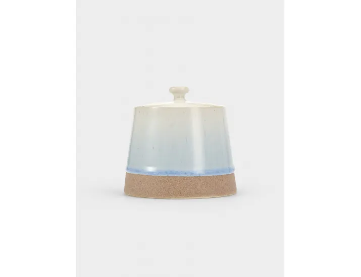 Сахарница 9,5 см 260 мл бежево-голубая в крапинку Home & Style Azurro