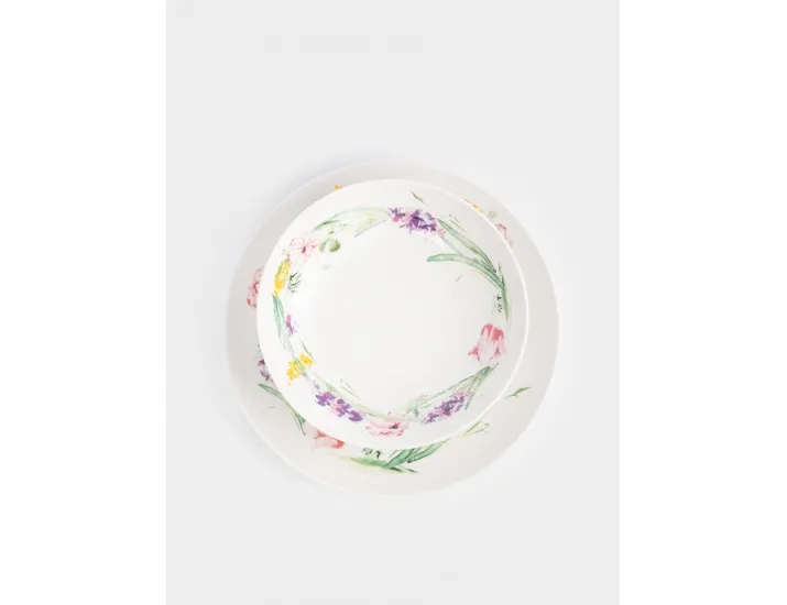 Сервиз обеденный 6 персон 18 предметов белый Акварельные цветы Anna Lafarg Bouquet