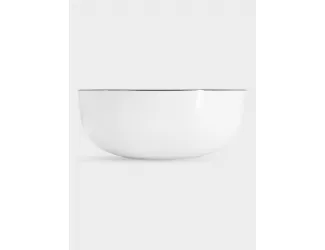 Салатник 20 см 1,75 л белый с серебристым кантом Anna Lafarg Арктика