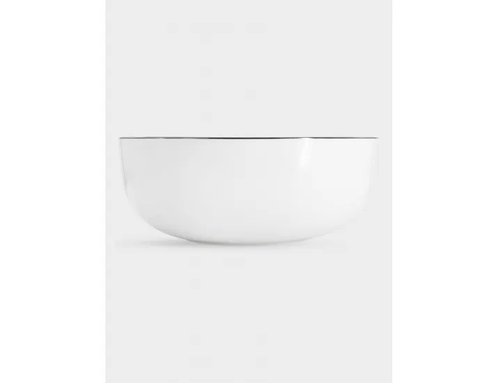 Салатник 20 см 1,75 л белый с серебристым кантом Anna Lafarg Арктика