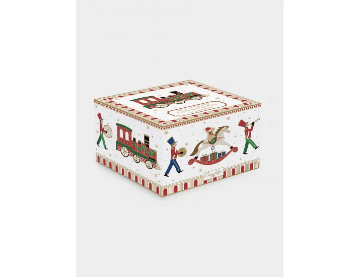 Набор чайный 2 персоны 4 предмета белая с золотистым кантом Паровоз Easy Life Polar Express