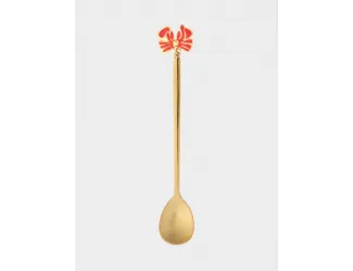 Ложка десертная, 15 см, 2 шт, сталь, золотистая, Бант, New year