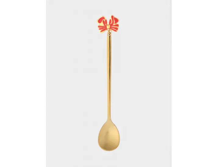 Ложка десертная 15 см 2 шт золотистая Бант Anna Lafarg New year