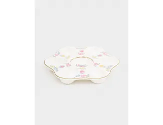Блюдо для яиц, 21 см, 6 отд, фарфор P, белое, Цыплята и цветы, Spring Bloom