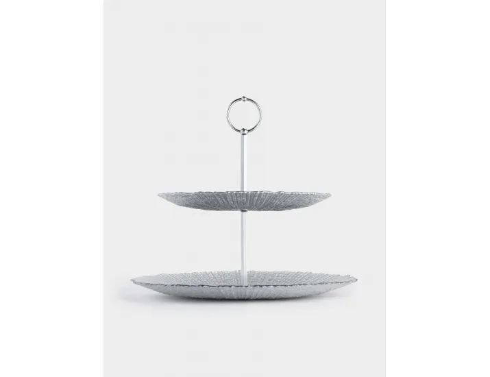 Подставка для пирожных 21х28/26 см 2 яруса серебристо-серая Anna Lafarg Avila