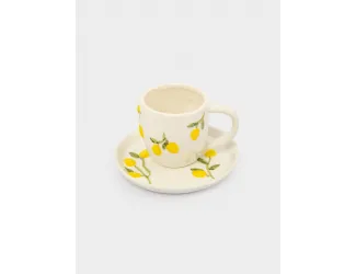 Пара чайная, 1 перс, 2 пр, 300 мл, фарфор P, молочная, Лимоны, Limoncello