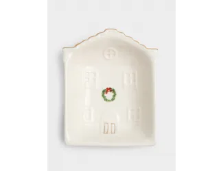 Пиала, 15x12x4 см, фарфор P, белая, Дом с венком, Townlet