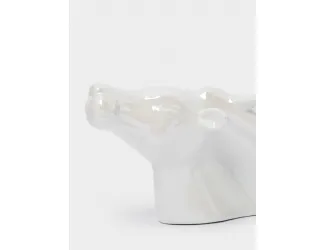 Блюдо декоративное, 26х16х10 см, керамика D, белое, перламутр, Олень, Maral grey