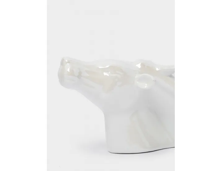 Блюдо декоративное 26х16х10 см белое перламутр Anna Lafarg Олень Maral grey