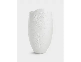 Ваза для цветов, 36 см, декоративная, фарфор P, белая, матовая, Пальмы, Manila