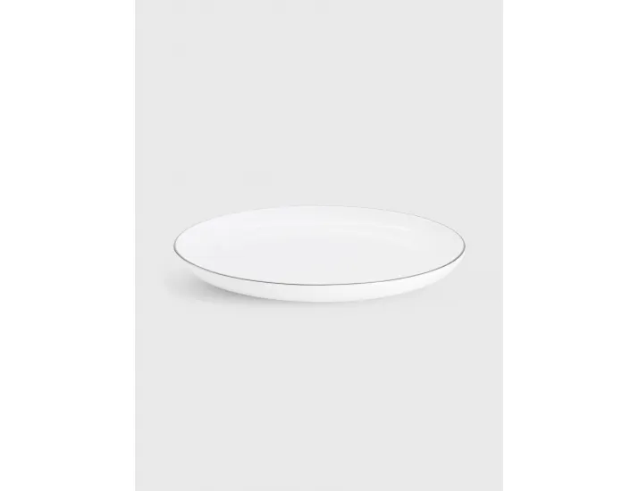 Тарелка 19 см белая с серебристым кантом Anna Lafarg Арктика