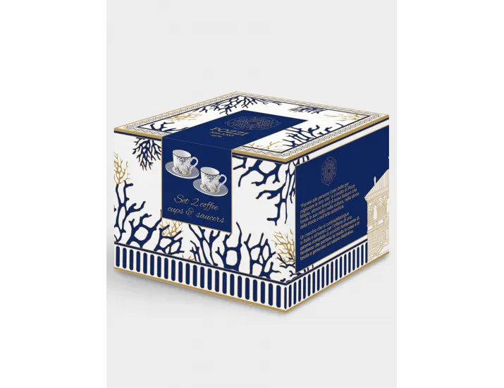 Набор чайный 2 персоны 4 предмета белая Кораллы Pozzi Milano Corallo