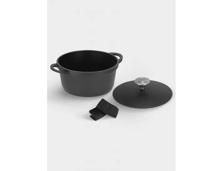 Кастрюля 20 см 2.4 л с крышкой с покрытием чёрная Maxwell & Williams Agile
