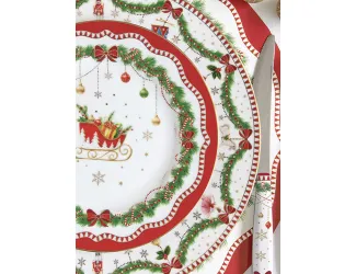 Тарелка обеденная, 26,5 см, фарфор P, белая, Новогодняя гирлянда, Magie de Noel