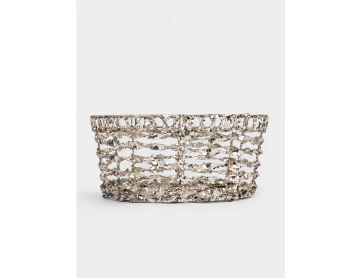 Корзина декоративная 23х20 см овальная серебристая Anna Lafarg Celebration