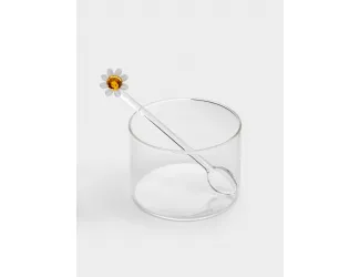 Сахарница, 9 см, 300 мл, с ложкой, стекло Б, Пчелка и маргаритка, Monterey