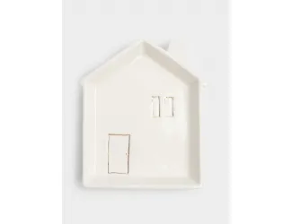 Блюдо, 19x16x3 см, фарфор P, бело-золотистое, Дом, Townlet