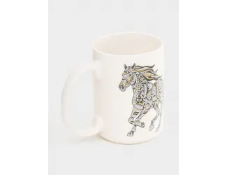 Кружка, 500 мл, фарфор N, белая, Лошадь, Wild