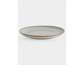 Тарелка обеденная, 27 см, керамика, серо-бежевая, Серые ромбы, Mandala