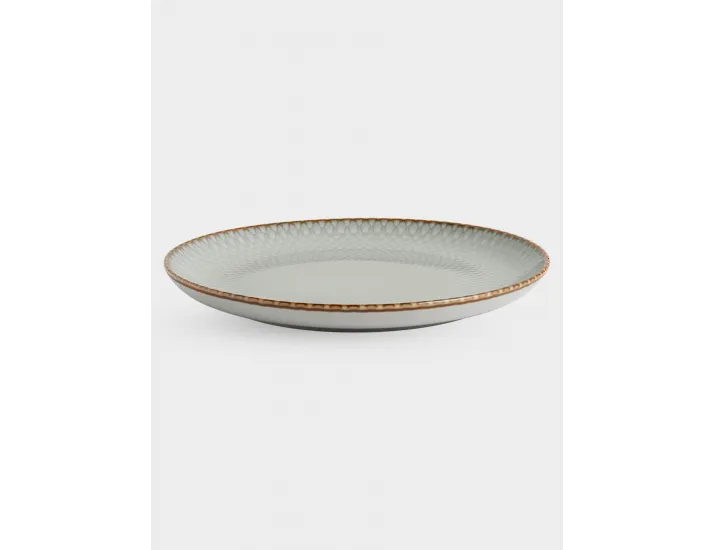 Тарелка обеденная 27 см серо-бежевая Серые ромбы Lunasol Mandala