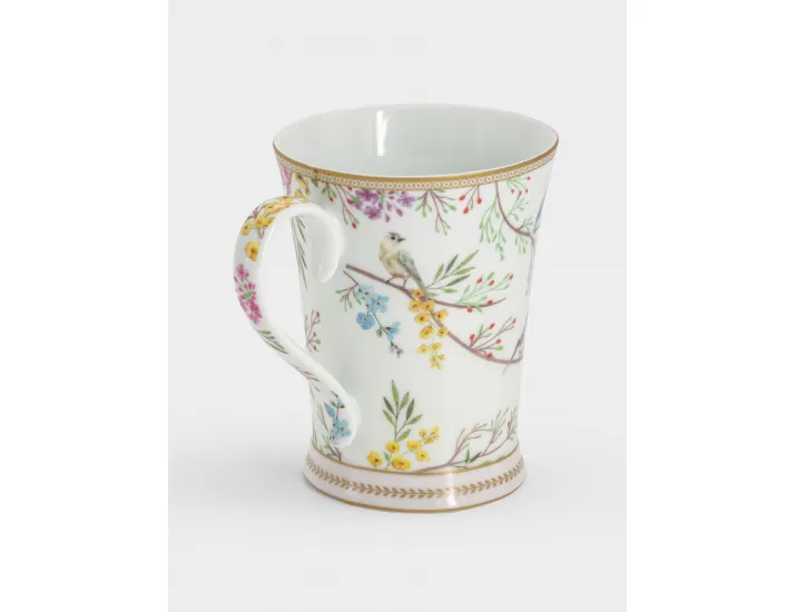 Кружка 300 мл белая Цветы и птицы Easy Life Birds Melody