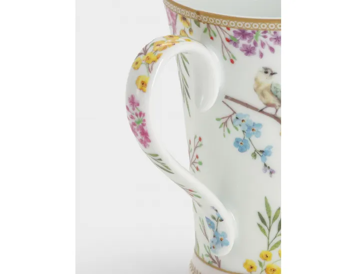 Кружка 300 мл белая Цветы и птицы Easy Life Birds Melody