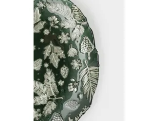 Блюдо, 33 см, стекло, зеленое, Еловые ветки, Granada