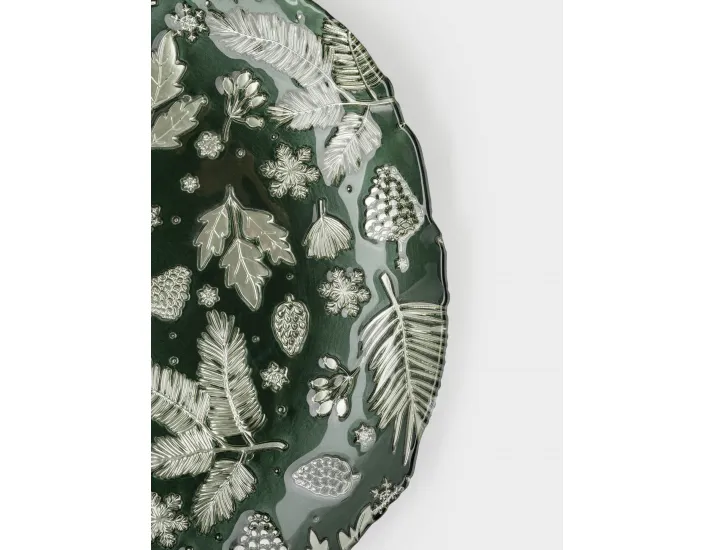 Блюдо 33 см зеленое Еловые ветки Anna Lafarg Granada